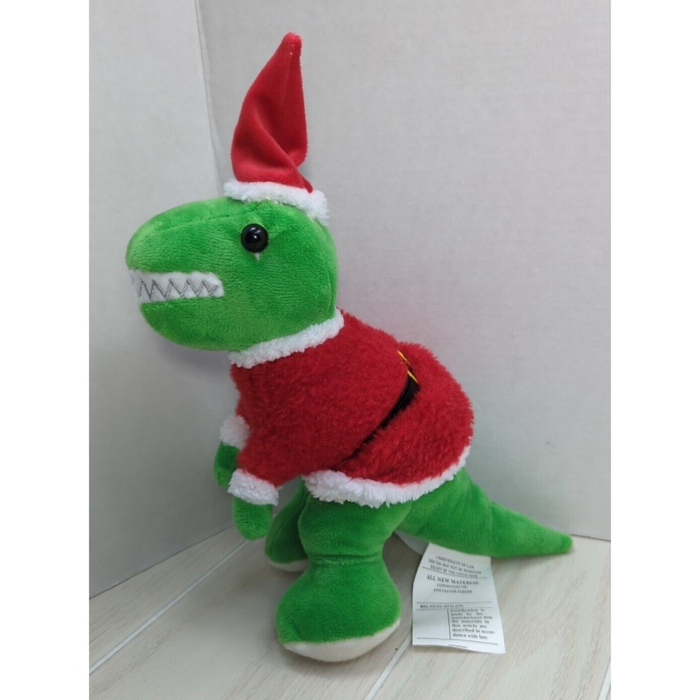 Books a Million Santa Rex Plush T-Rex Dinosaur red Santa hat coat